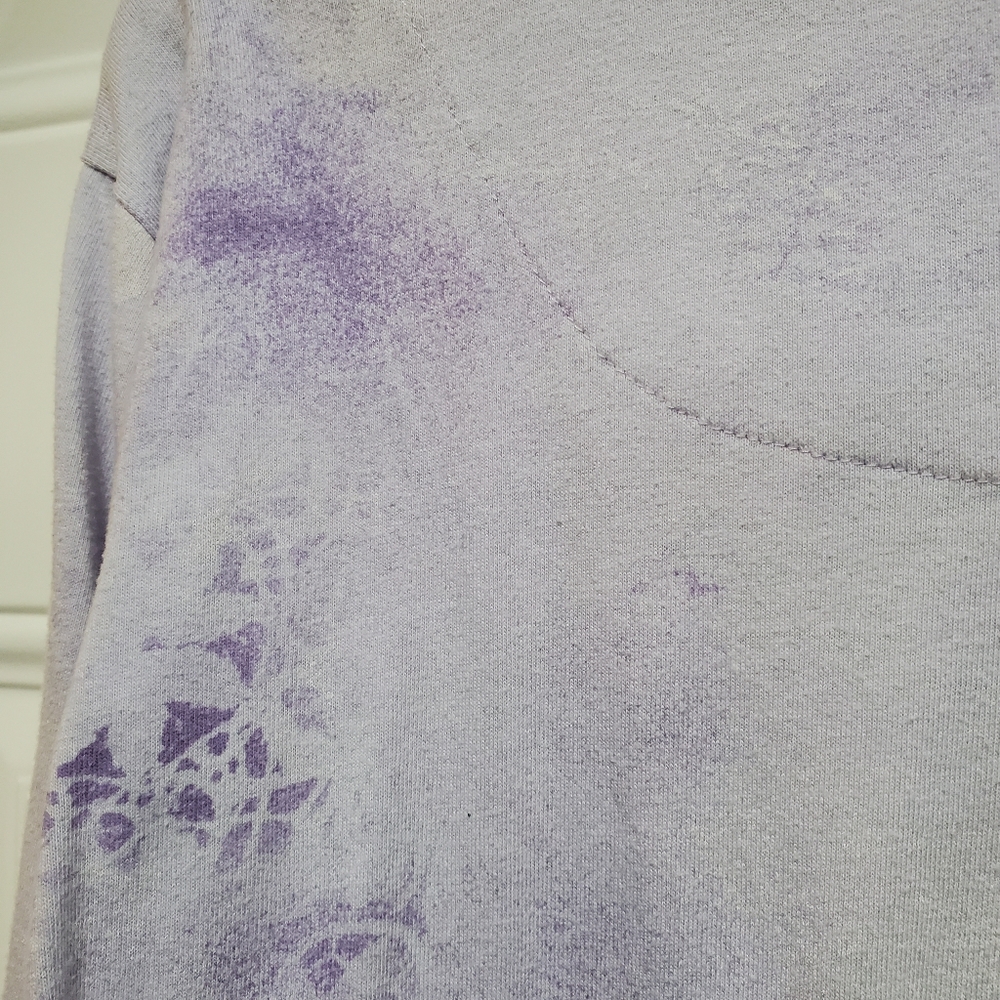 Basic Editions Purple T-Shirt Top with Birds & Flowers - Picture 13 of 16